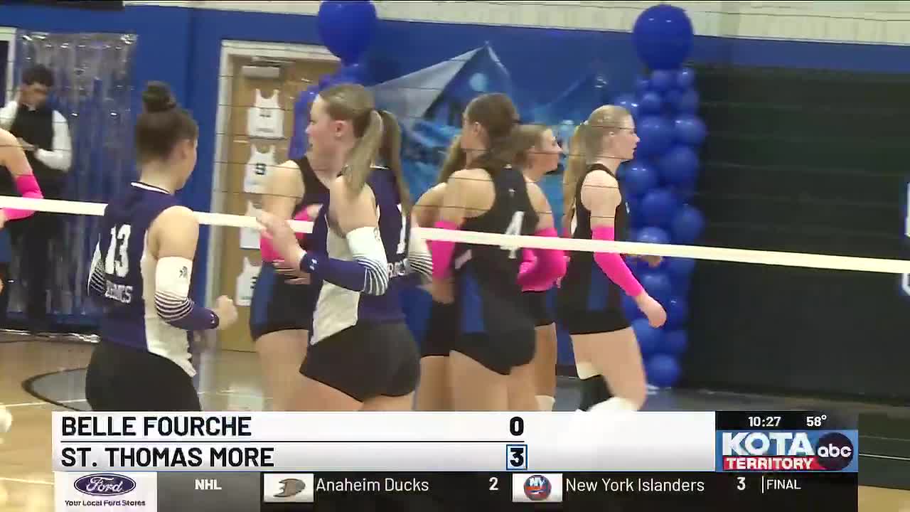 St. Thomas More Sweeps Belle Fourche in Rapid City Volleyball Match