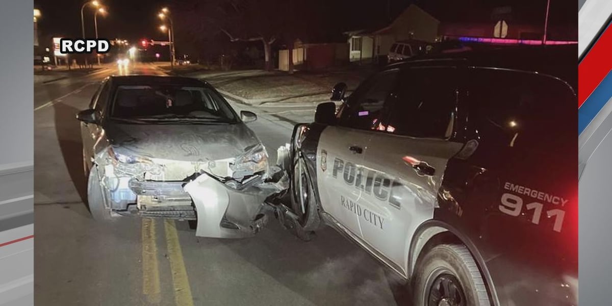 Rapid City driver arrested after crashing into a police vehicle