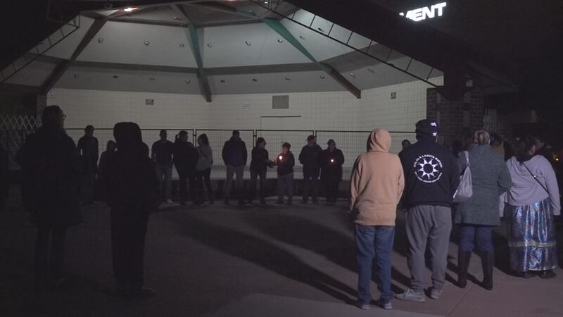 Some people led prayers, while others voiced concern for the area’s houseless individuals.