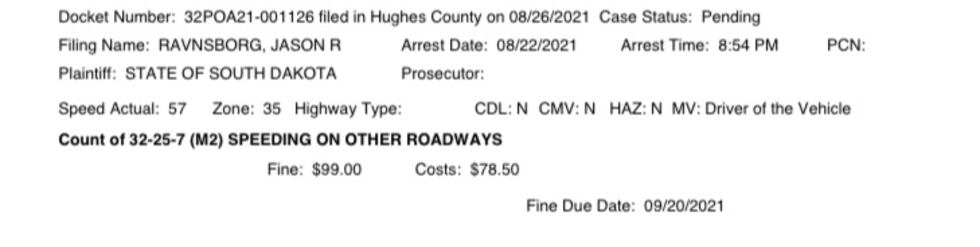 South Dakota Attorney General Jason Ravnsborg was pulled over for doing 57 mph in a 35 mph...
