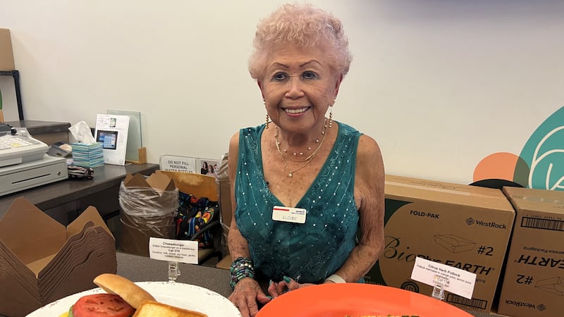 95-year-old UH Gateway Cafe head cashier, Eloise Luzader, plans to retire November 30.