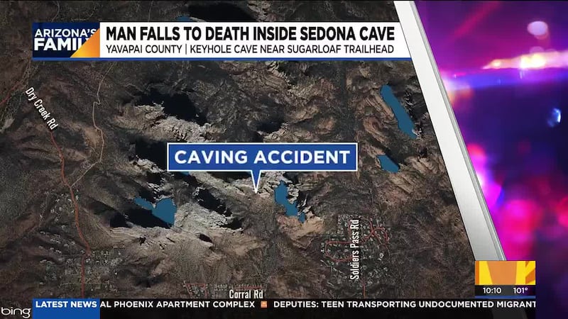 A climber died in a tragic fall Saturday at a cave in Sedona, according to officials with the...