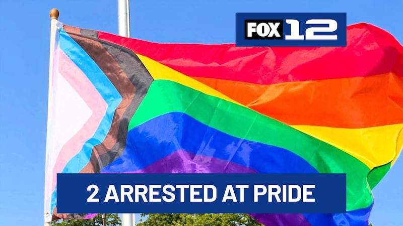Two Roseburg men were arrested for interfering with a Pride event in downtown Salem on...